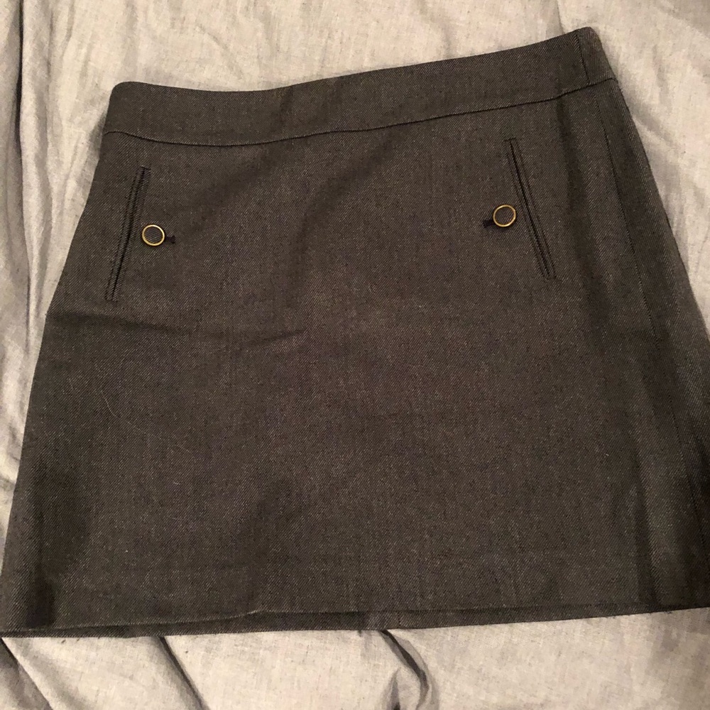 Loft Gray Skirt with Buttons
